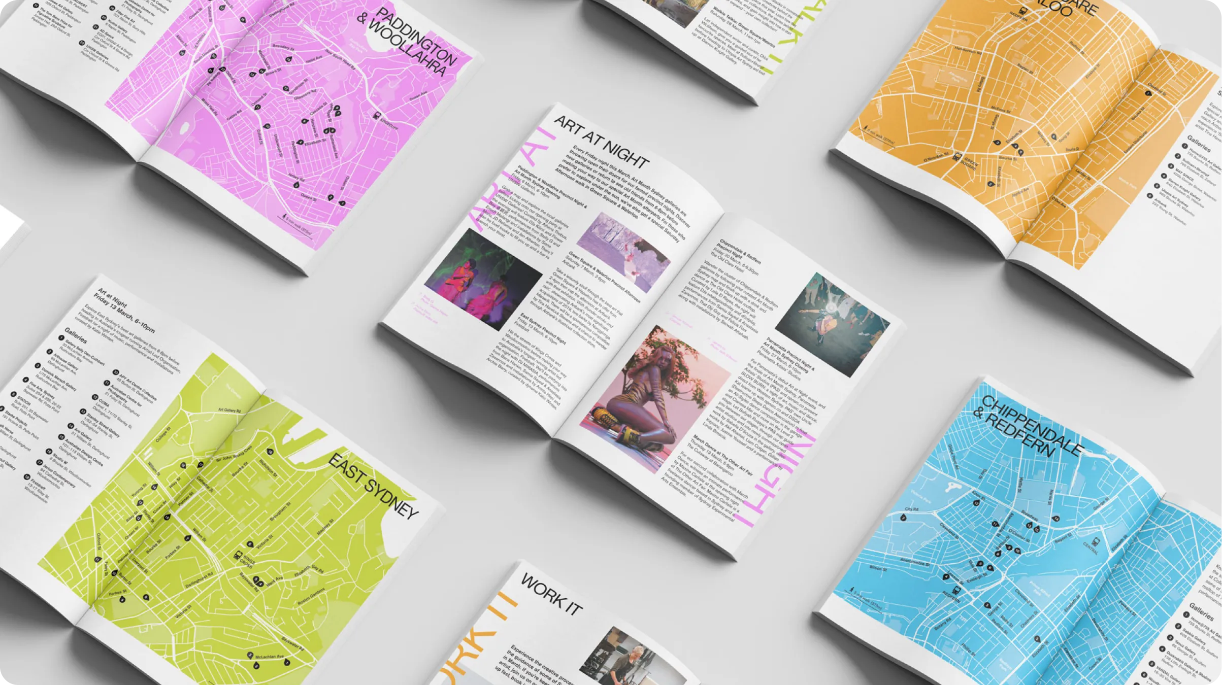Art Month Sydney printed map spread