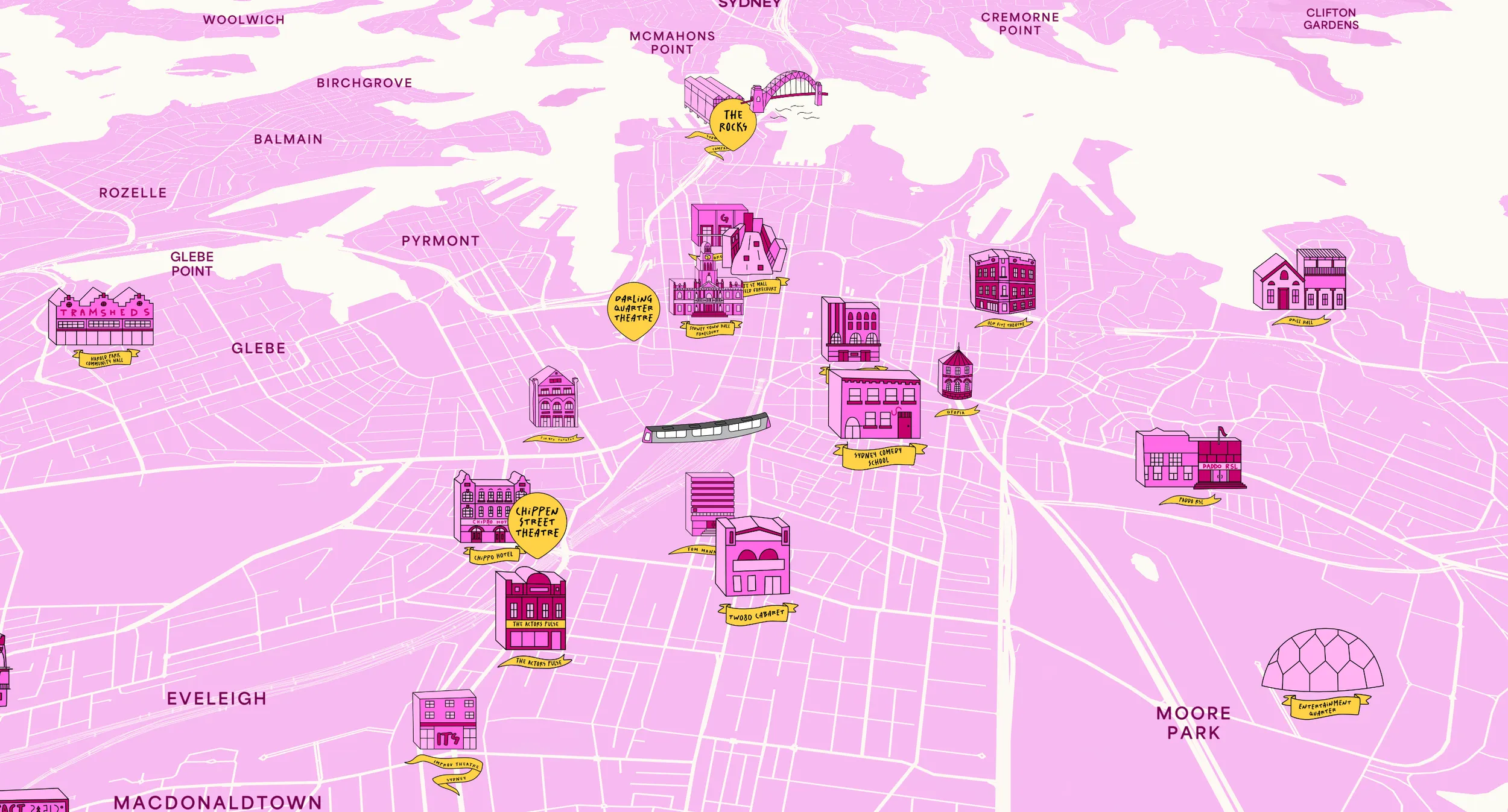 The Sydney Fringe interactive venue map